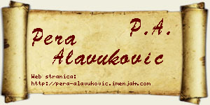 Pera Alavuković vizit kartica